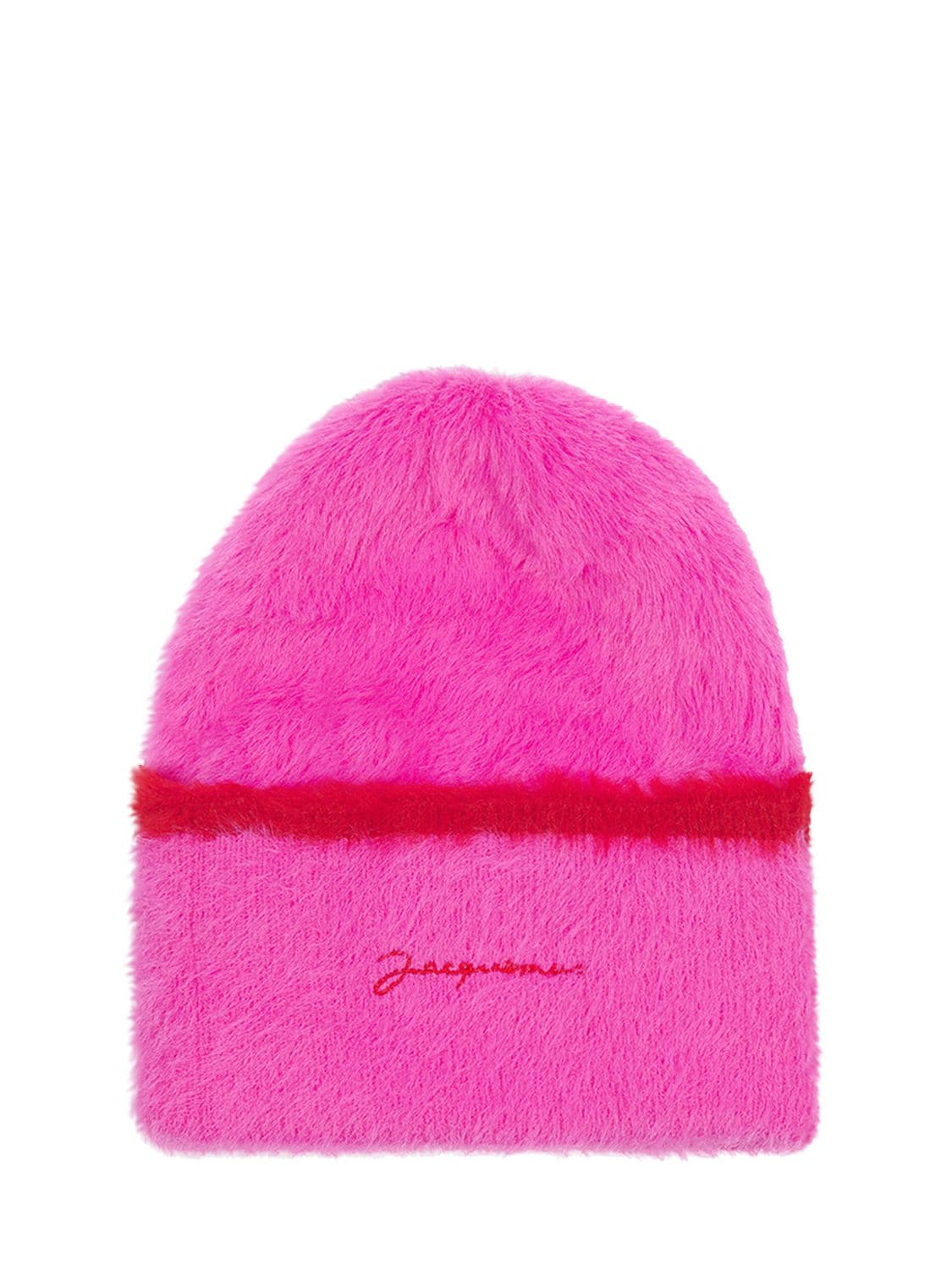 Jacquemus Le Bonnet Neve Tech Hairy Beanie Hat In Pink