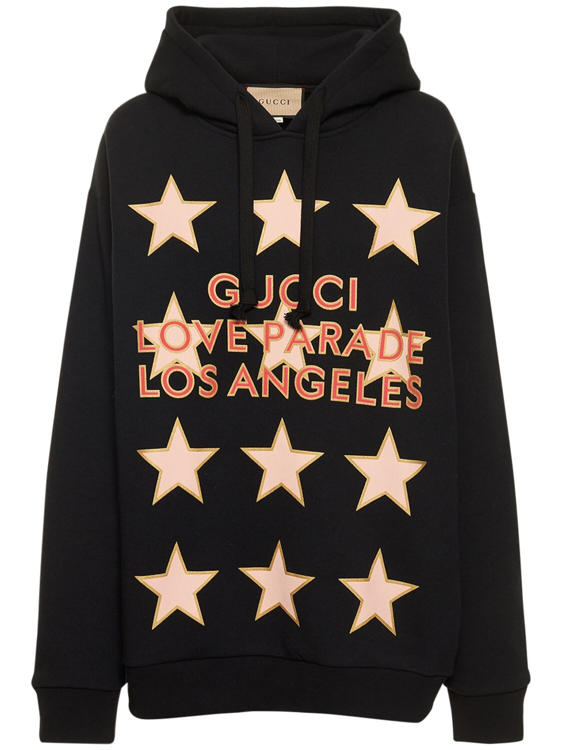 GUCCI OVERSIZE PRINTED COTTON JERSEY HOODIE