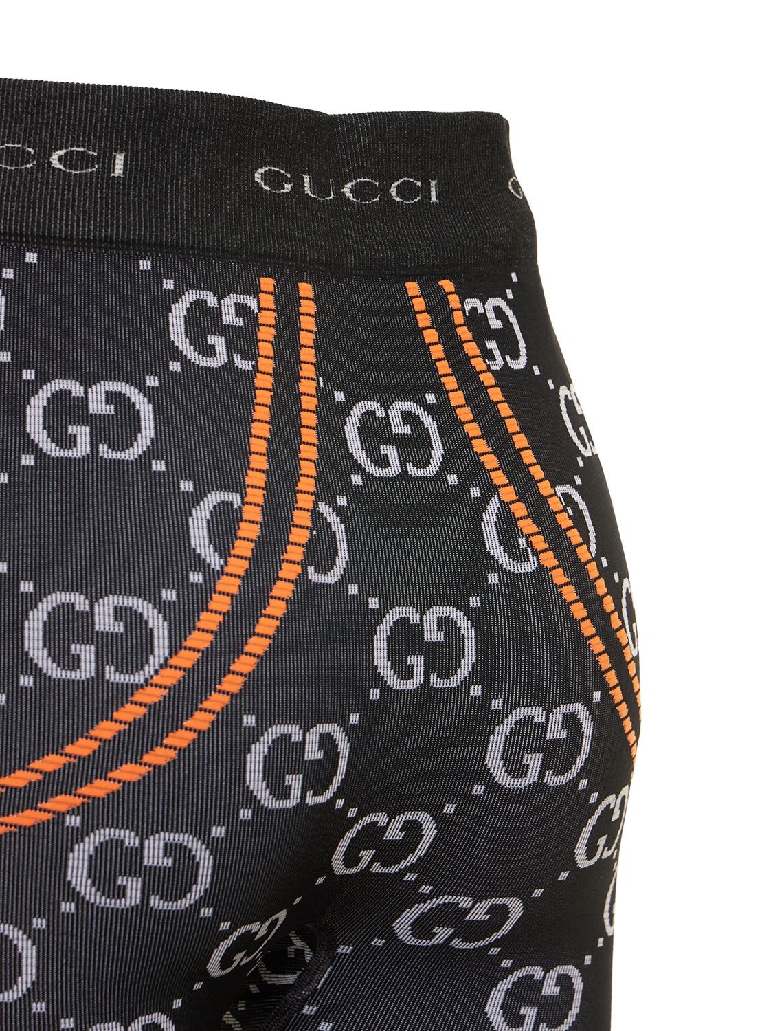 Gucci Gg提花平纹针织紧身裤In Black