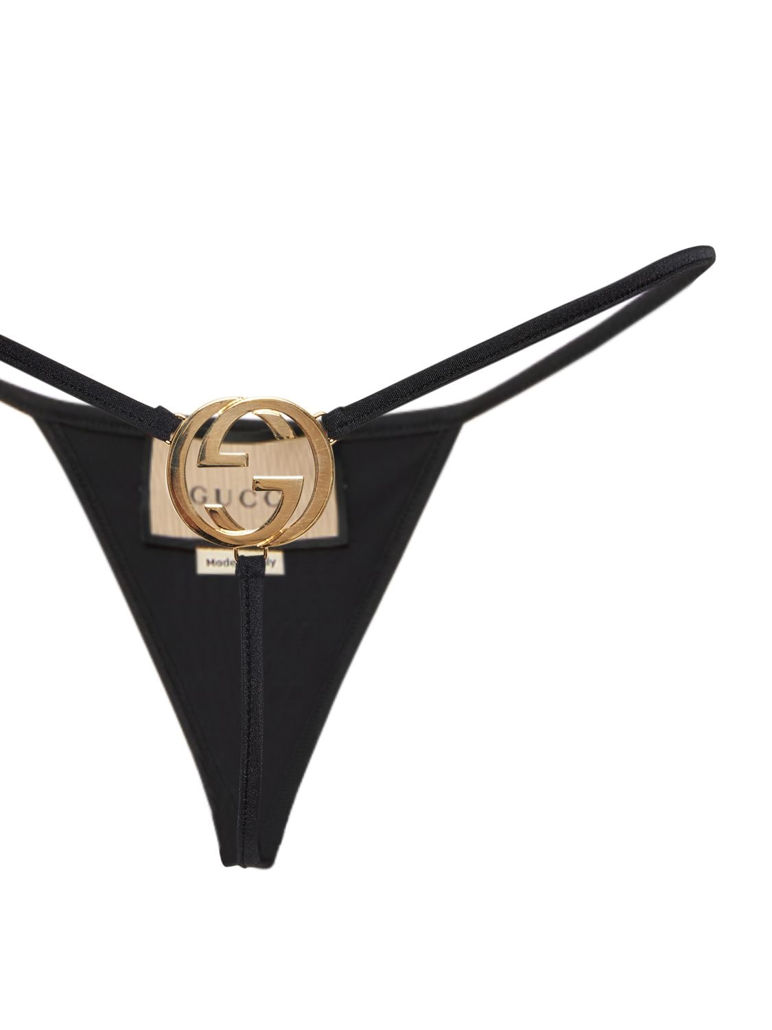Shop Gucci Sparkling Jersey Bikini In Black