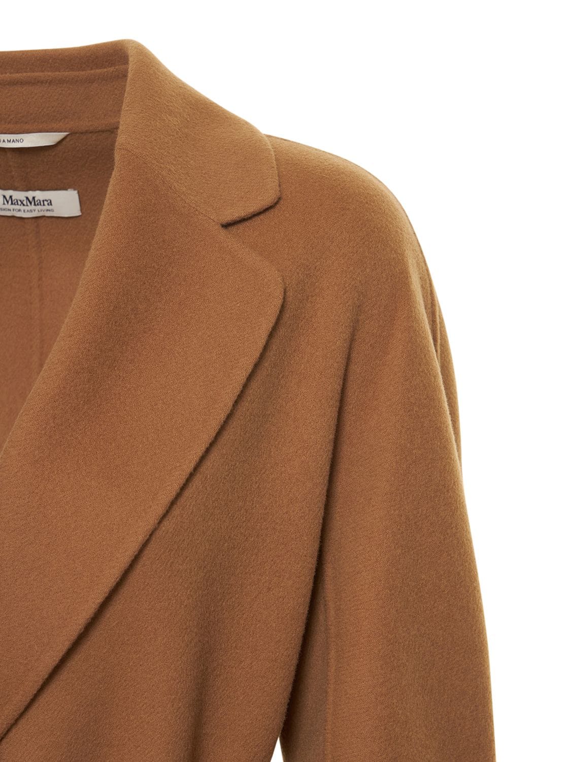 Shop 's Max Mara Esturia Belted Double Wool Long Coat In Perfect Camel