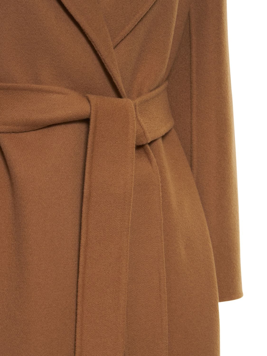 Shop 's Max Mara Esturia Belted Double Wool Long Coat In Perfect Camel