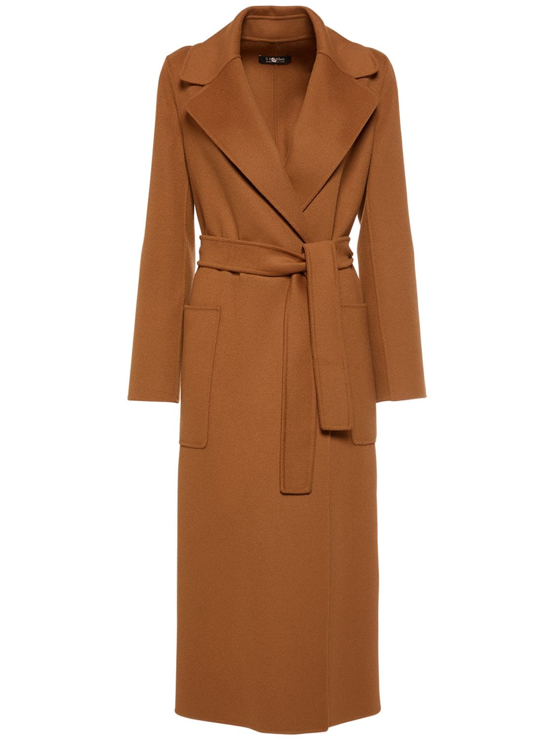 's Max Mara Paolore Belted Wool Long Coat In New Leather | ModeSens