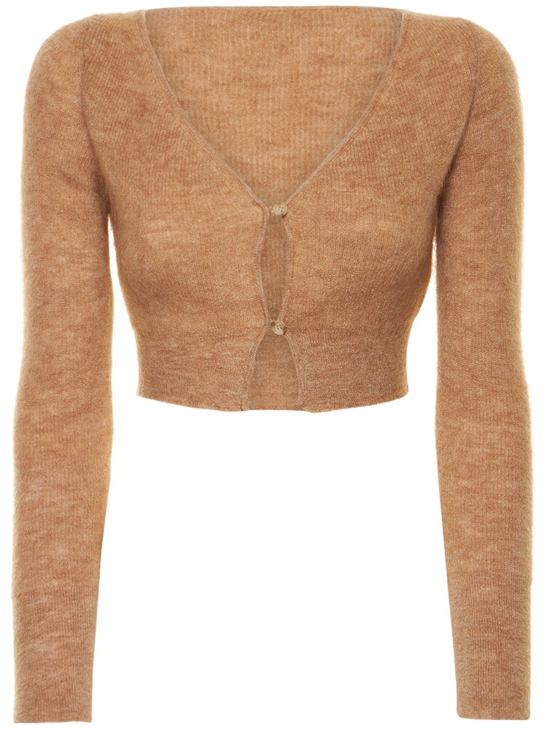 Jacquemus Le Cardigan Alzou V-neck Mohair-blend Cardigan In Brown ...
