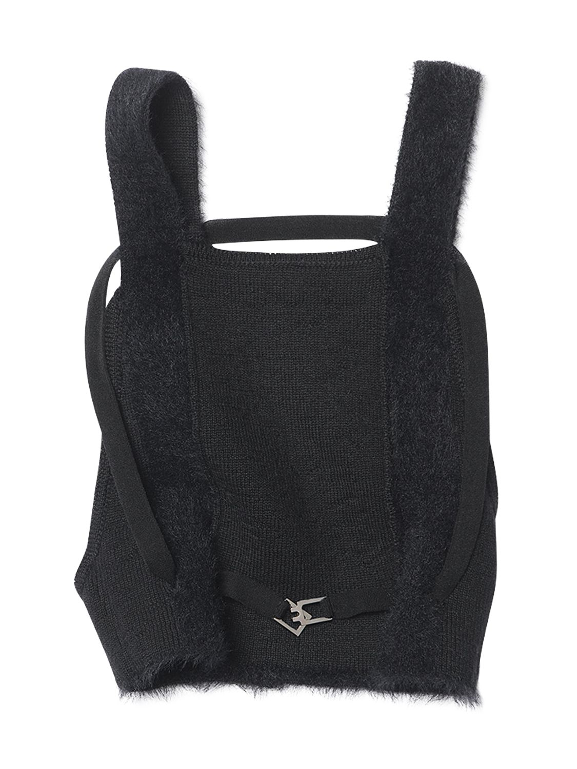 Jacquemus Le Haut Neve Wool Blend Crop Top In Black