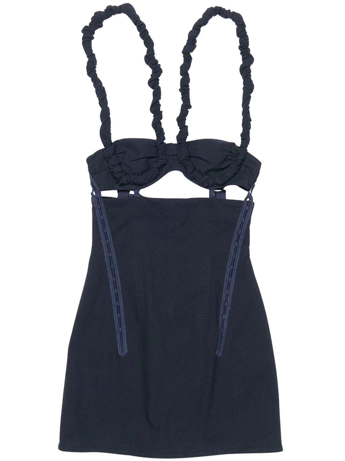 Jacquemus La Robe Meli Cotton Blend Mini Dress In Blue | ModeSens