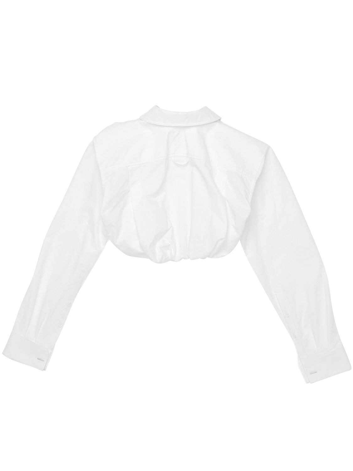 La Chemise Machou Cotton Poplin Bolero Shirt In White
