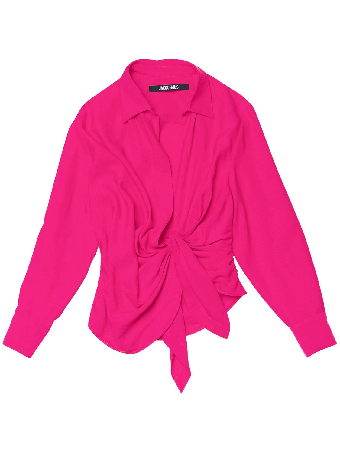 Jacquemus Pink Draped Shirt La Chemise Bahia In Viscose Woman In Pink