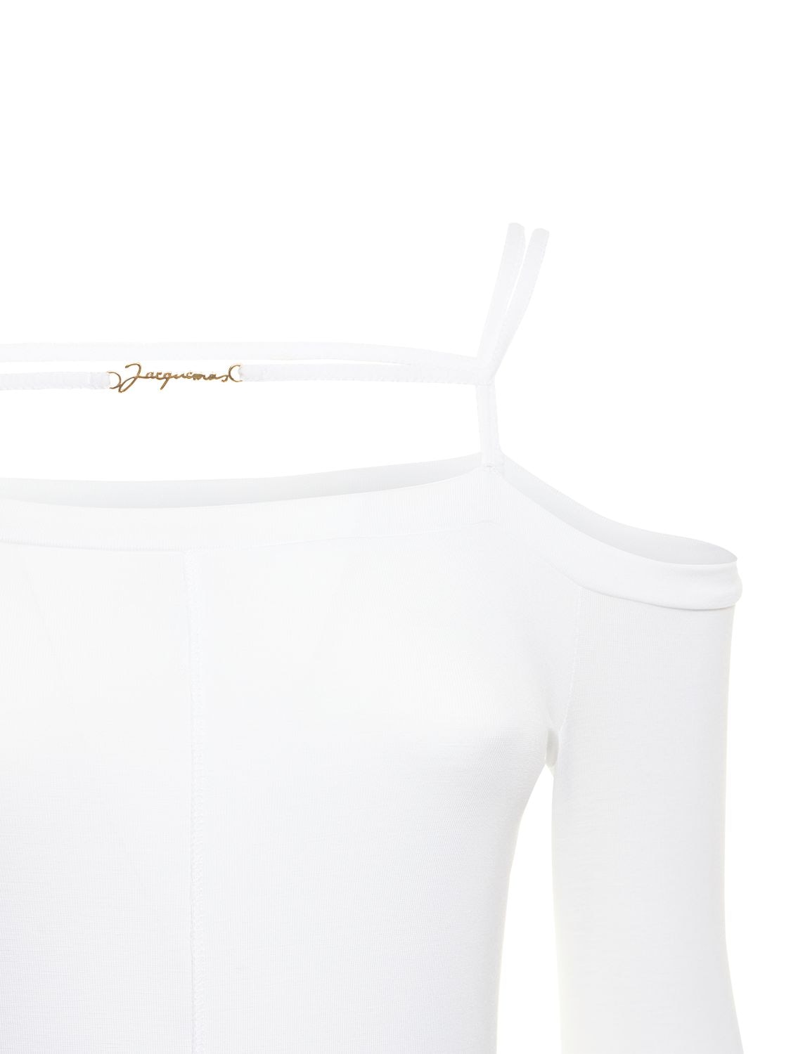 Shop Jacquemus Le T-shirt Sierra Sheer Jersey Top In White