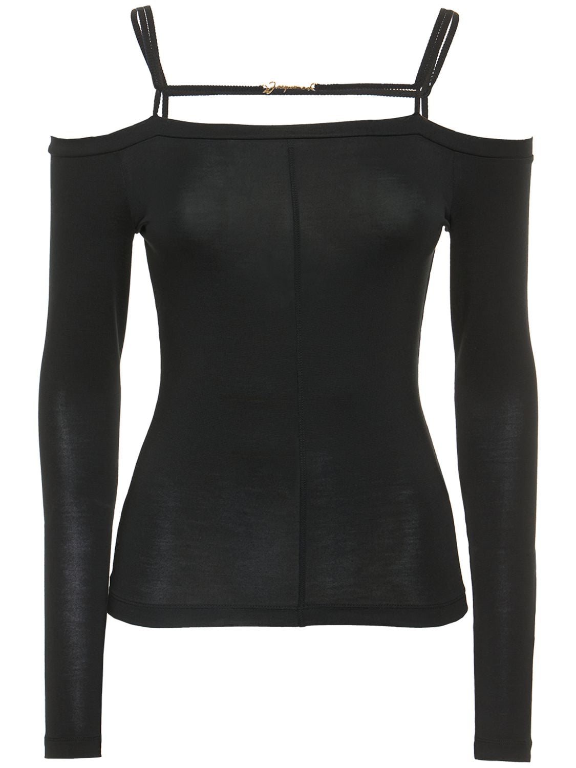 Shop Jacquemus Le T-shirt Sierra Sheer Jersey Top In Black