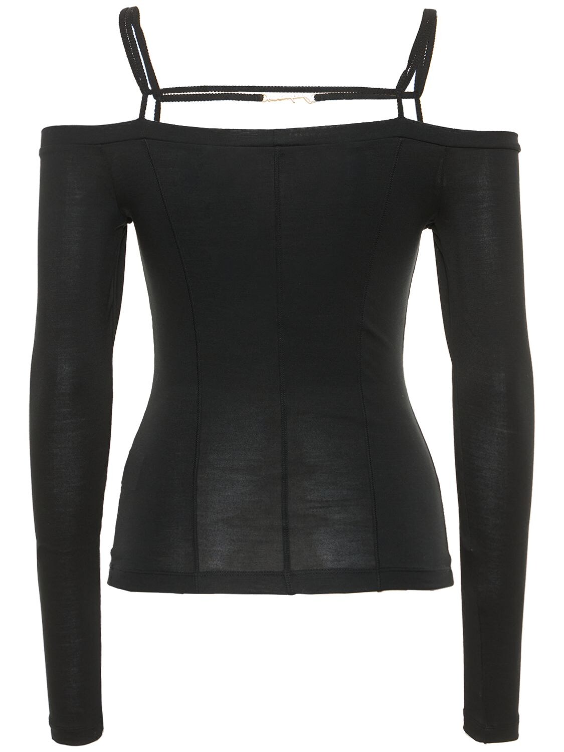 Shop Jacquemus Le T-shirt Sierra Sheer Jersey Top In Black