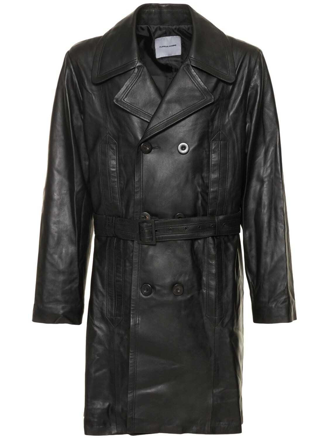 FLANEUR HOMME LONGLINE LEATHER COAT 
