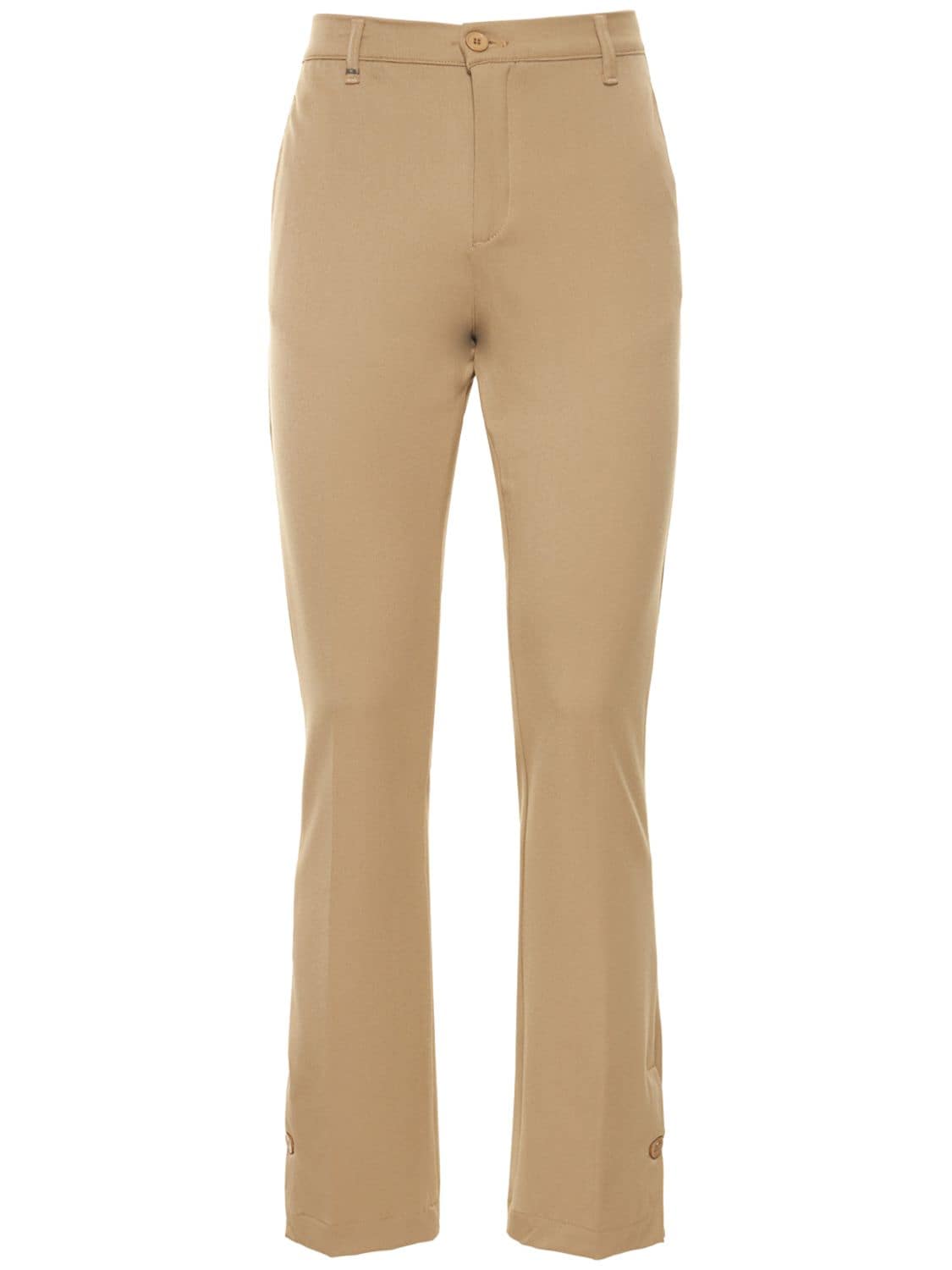 FLANEUR HOMME Pleated Viscose Blend Flared Pants