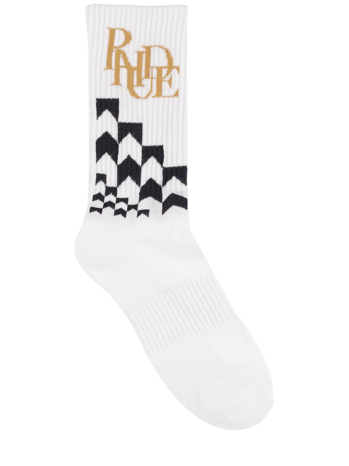 Racing Cotton Blend Ribbed Socks