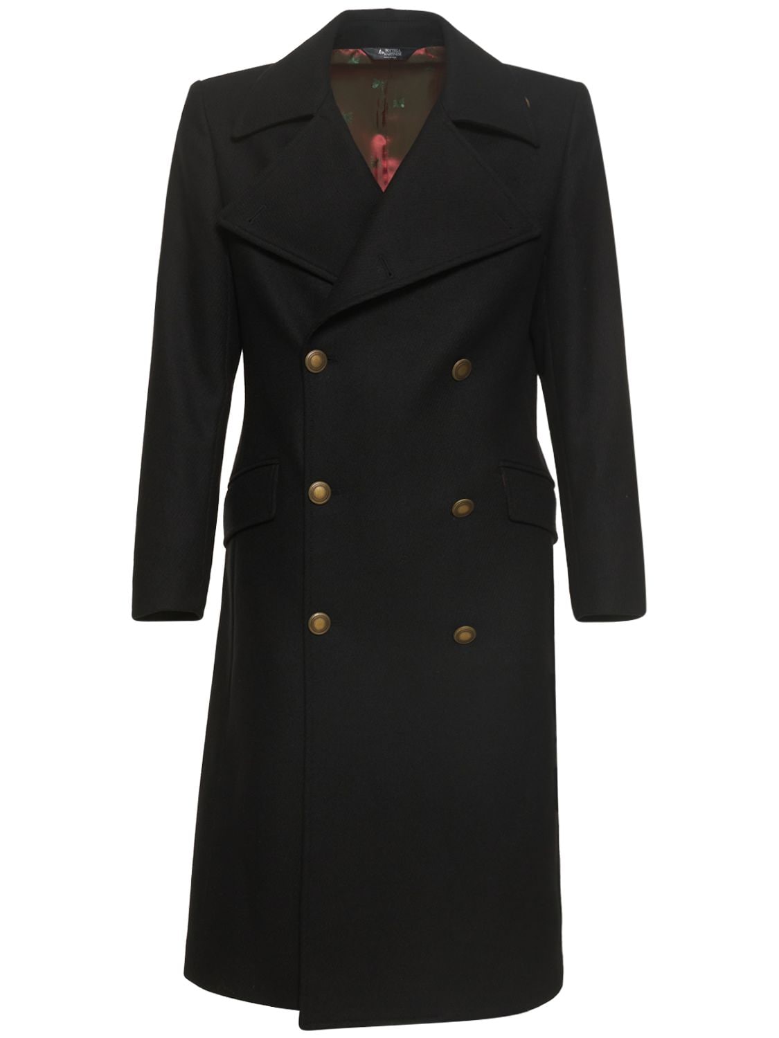 Image of Double Breast Wool Blend Long Coat