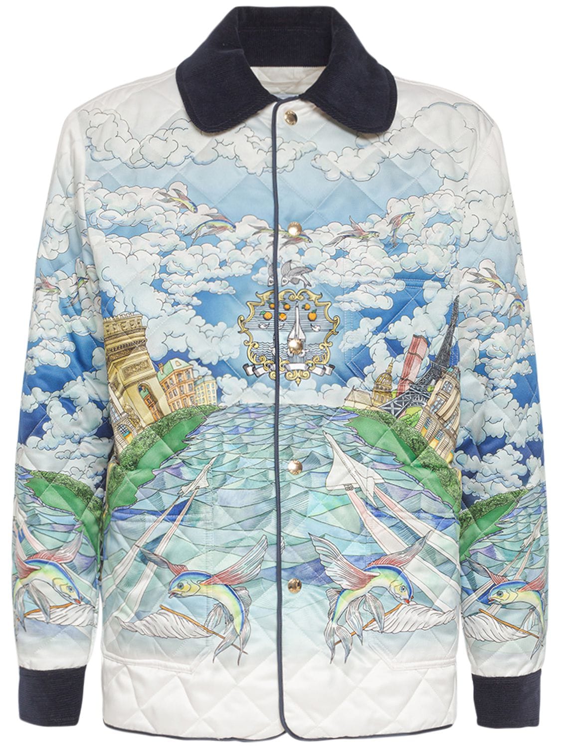 Le Vol Ideal Print Quilted Satin Jacket