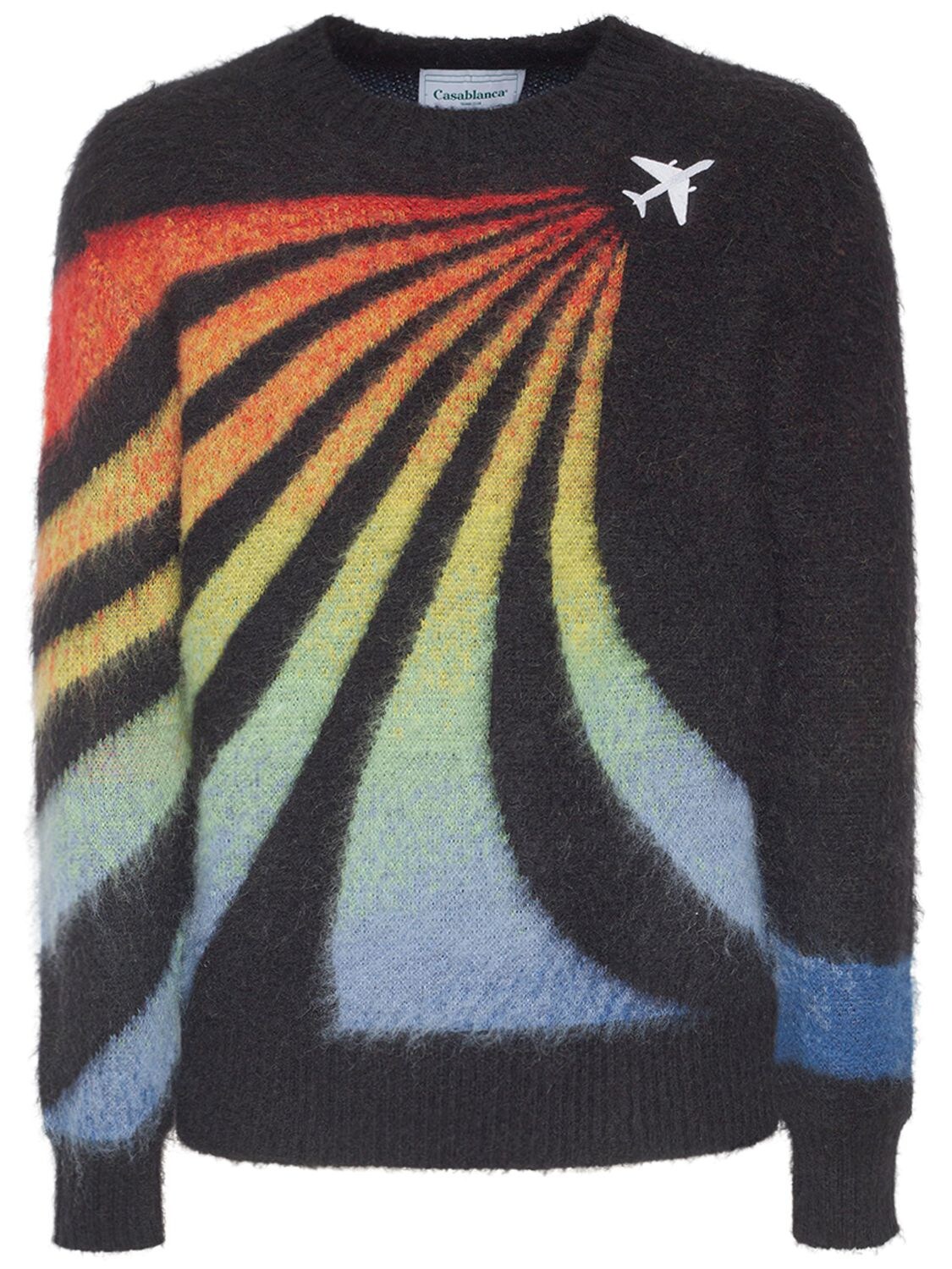 Casablanca Rainbow Monogram intarsia-knit cotton-blend Jumper
