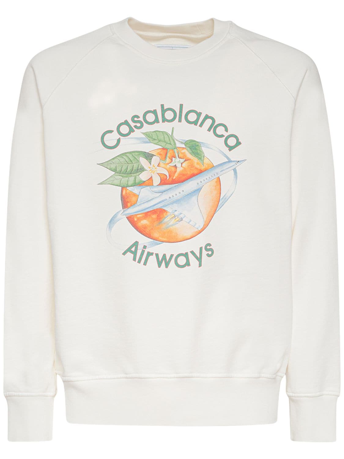 Casablanca Orbite Autour Organic Cotton Sweatshirt In Off-white