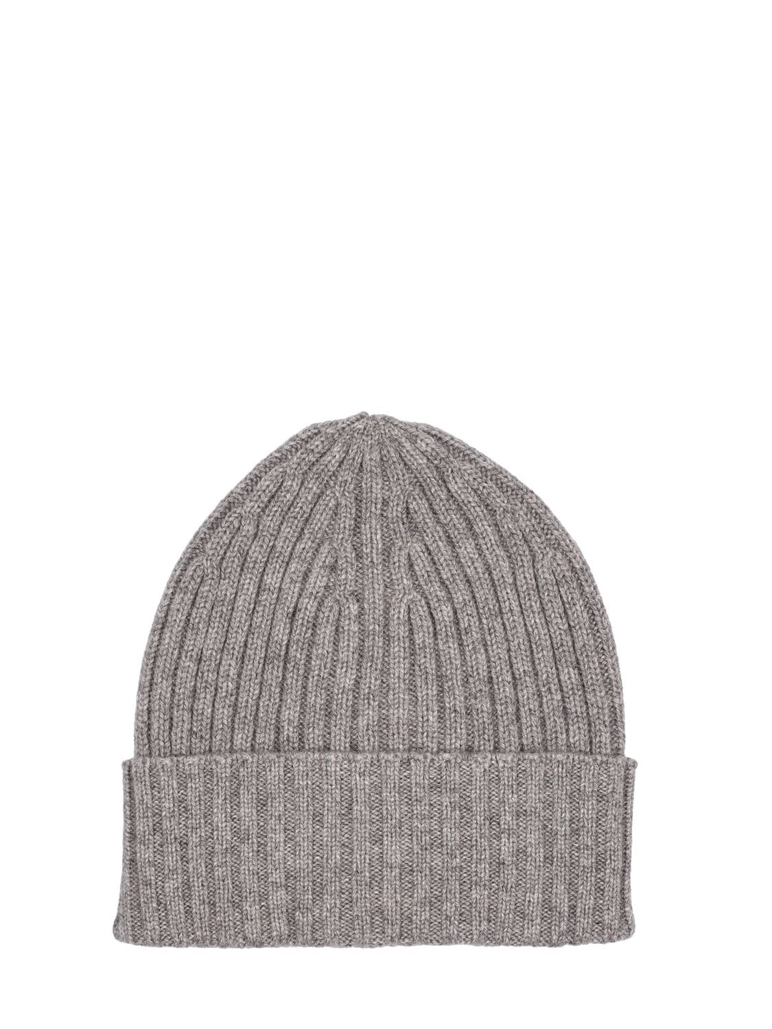 Piacenza Cashmere Cashmere Knit Fisherman Beanie In Light Grey