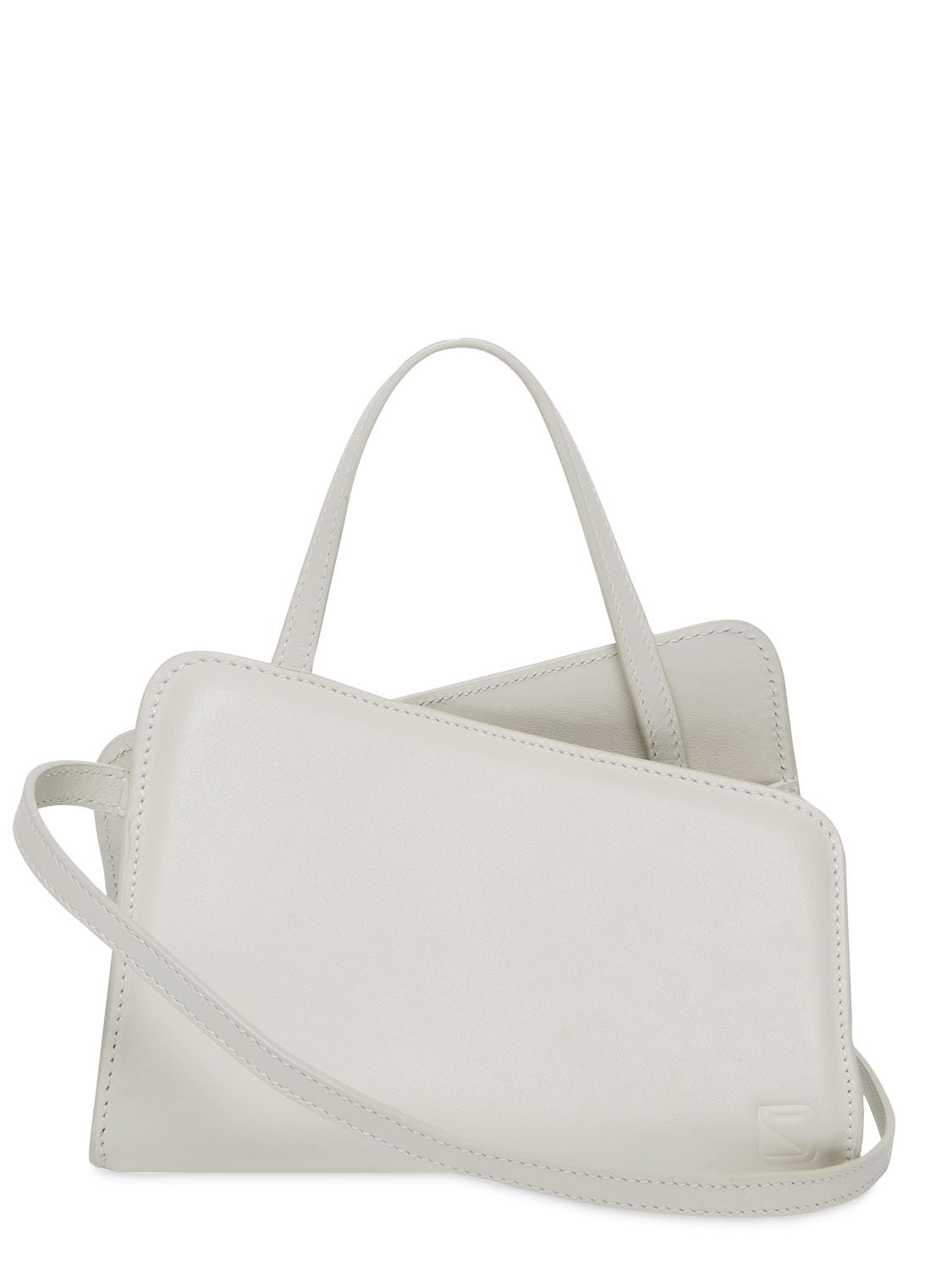 YUZEFI Mini Slant Leather Top Handle Bag