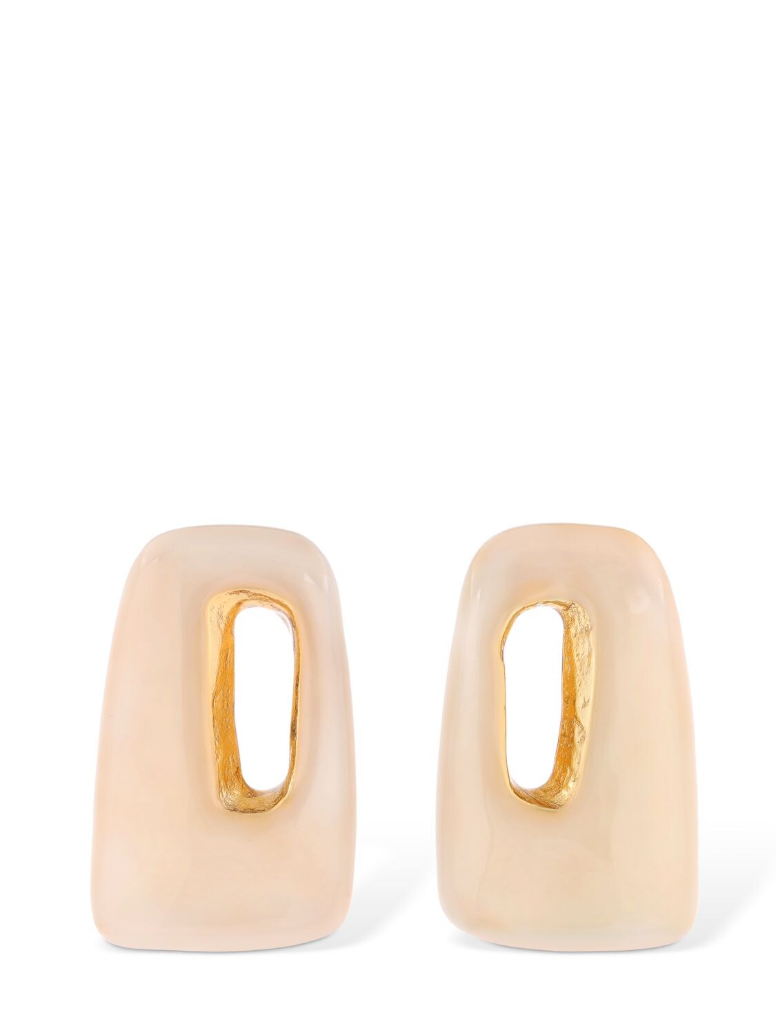 Marni Trapezio Enamel Stud Earrings In White,gold