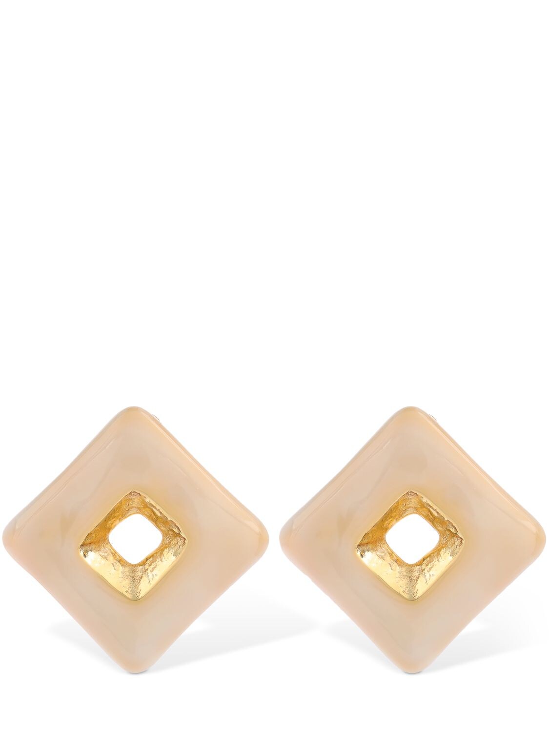 Boucles D'oreilles À Clip En Émail Trapezio