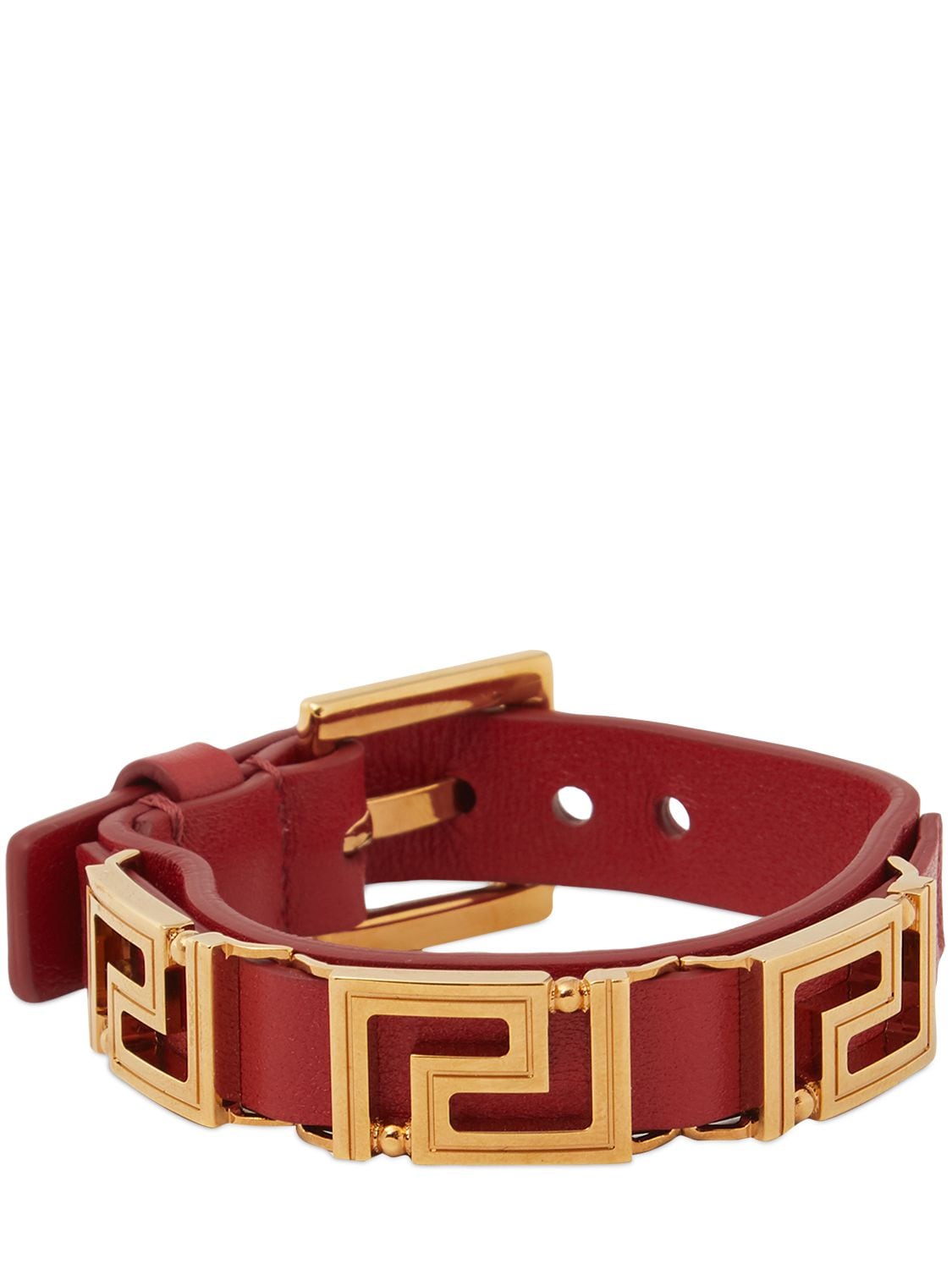 VERSACE Greek Motif Leather Bracelet