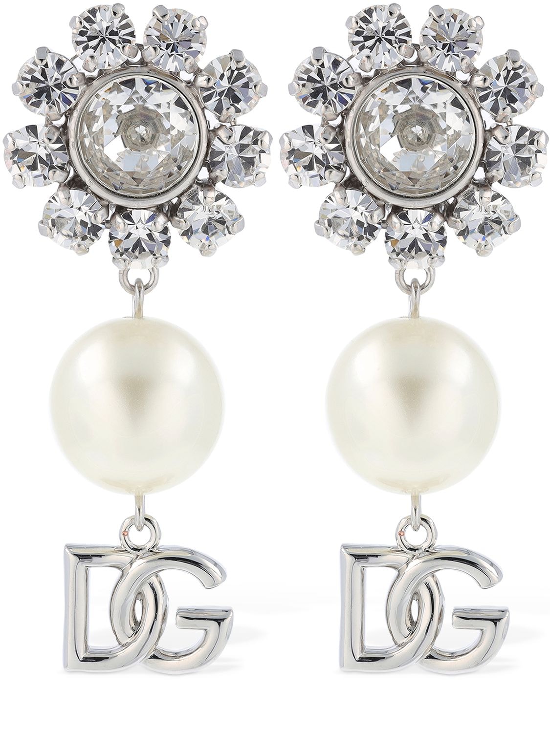 Dg Zebra Crystal & Faux Pearl Earrings
