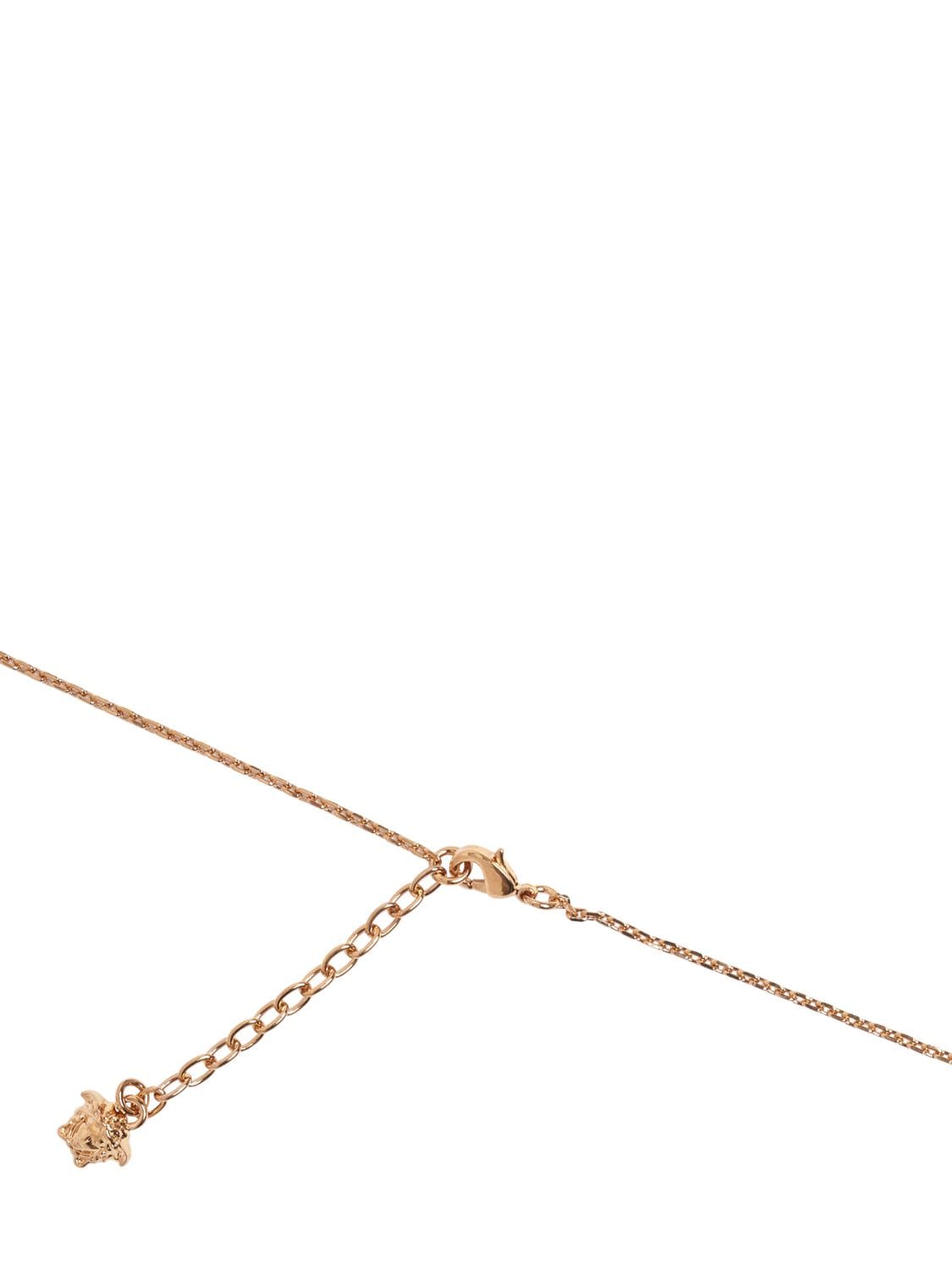Shop Versace Medusa Squared Charm Necklace In Gold