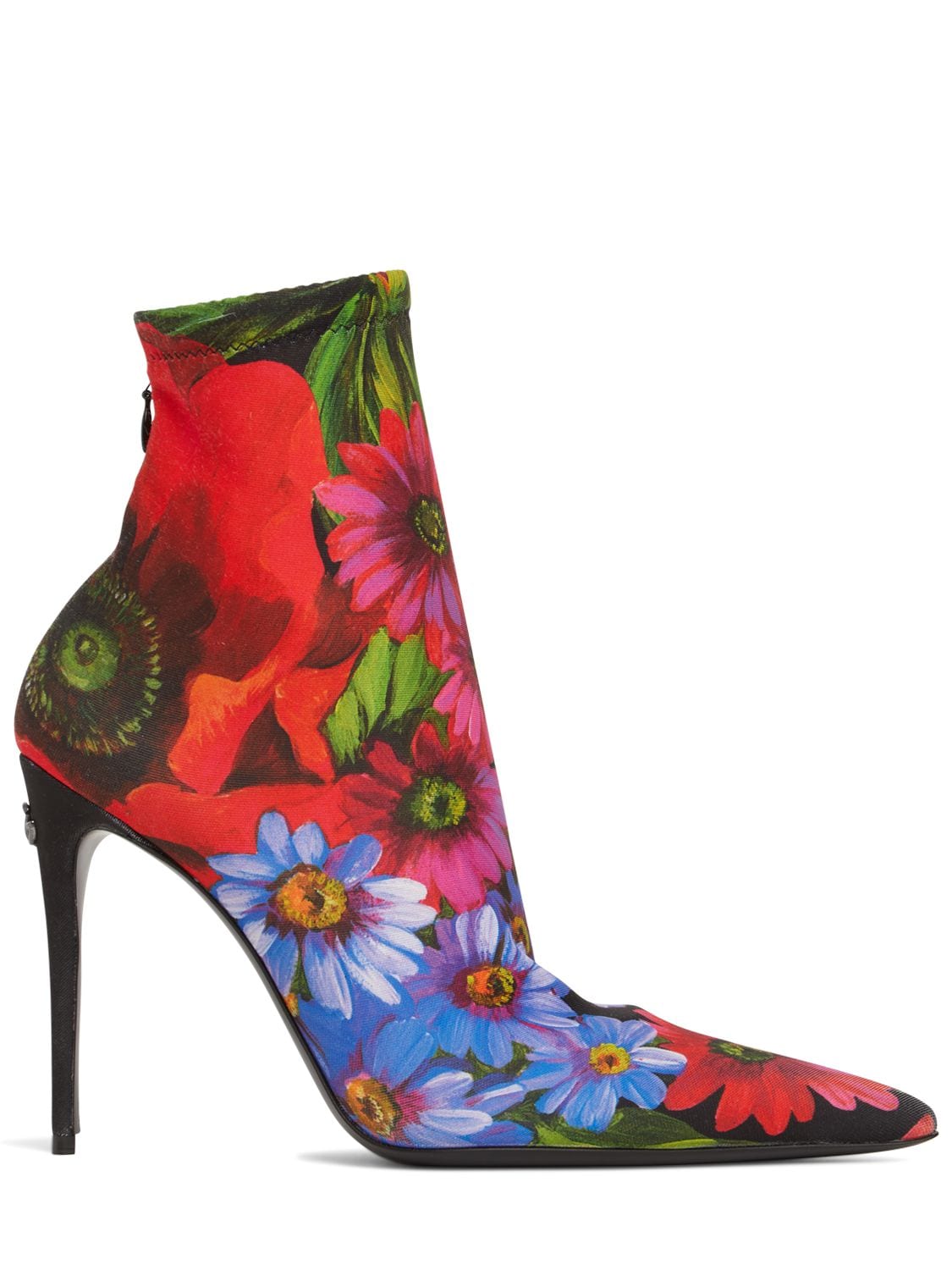Dolce & Gabbana 105mm Printed Jersey Ankle Boots In Prato Fdo Nero