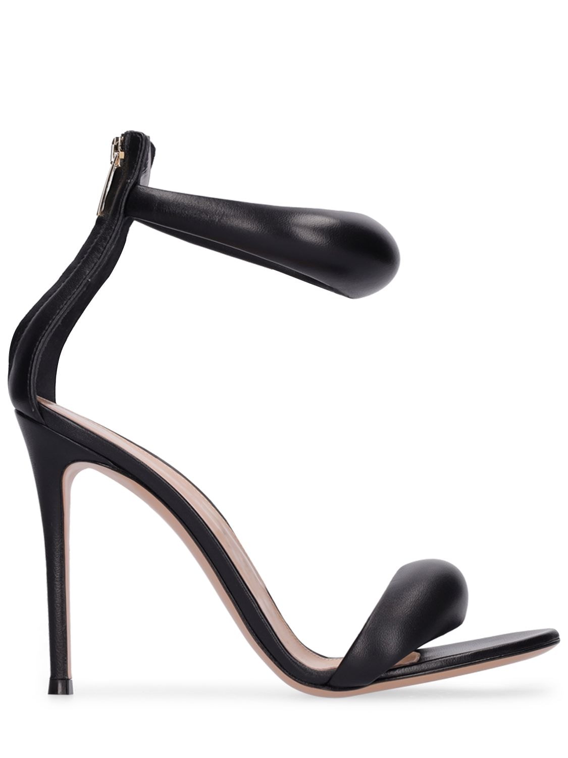 Gianvito Rossi Bijoux 105mm Puffy Napa Ankle-cuff High-heel Sandals In Black
