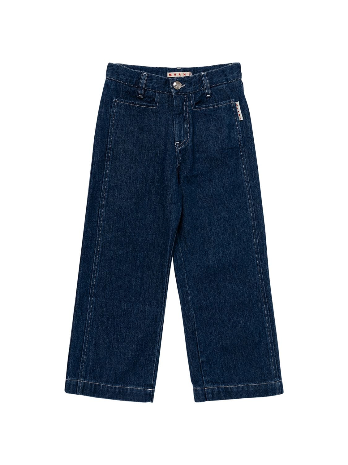 Marni Junior Kids' Wide Leg Cotton Denim Jeans