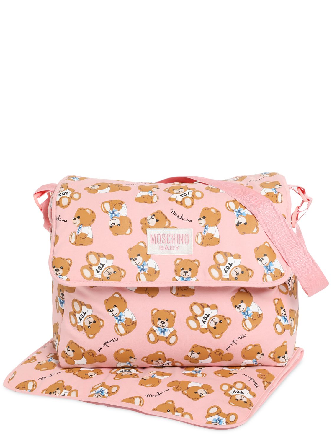 MOSCHINO Wickeltasche & -unterlage Aus Baumwolle Mit Druck Rosa