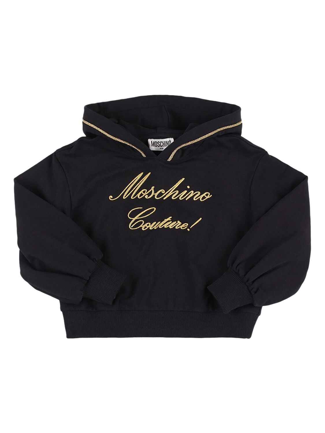 MOSCHINO EMBROIDERED COTTON HOODIE
