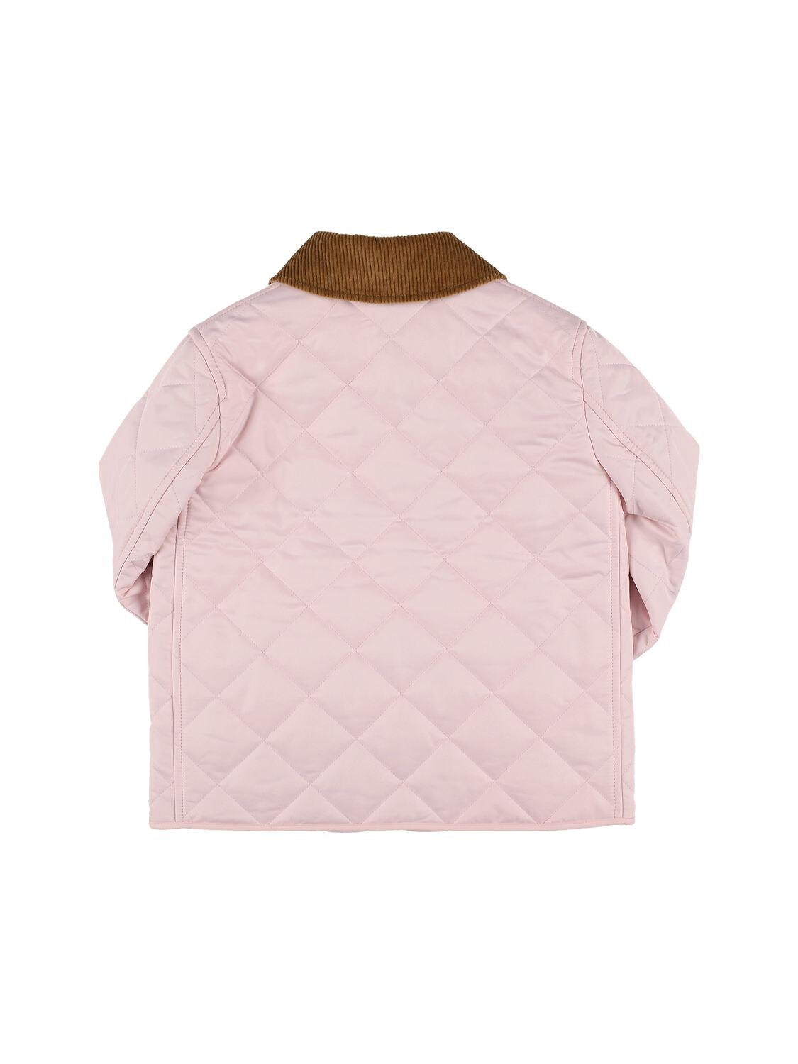 Shop Burberry Quilted Puffer Jacket W/ Check Lining In Pink