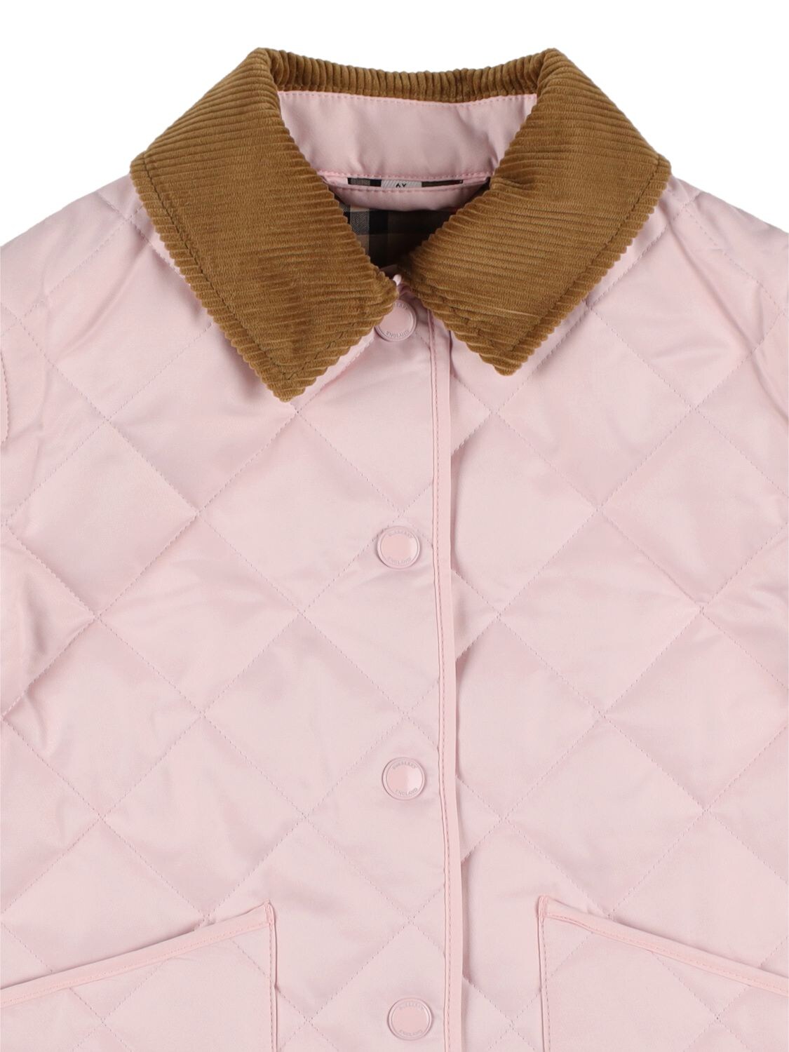 Shop Burberry Quilted Puffer Jacket W/ Check Lining In Pink