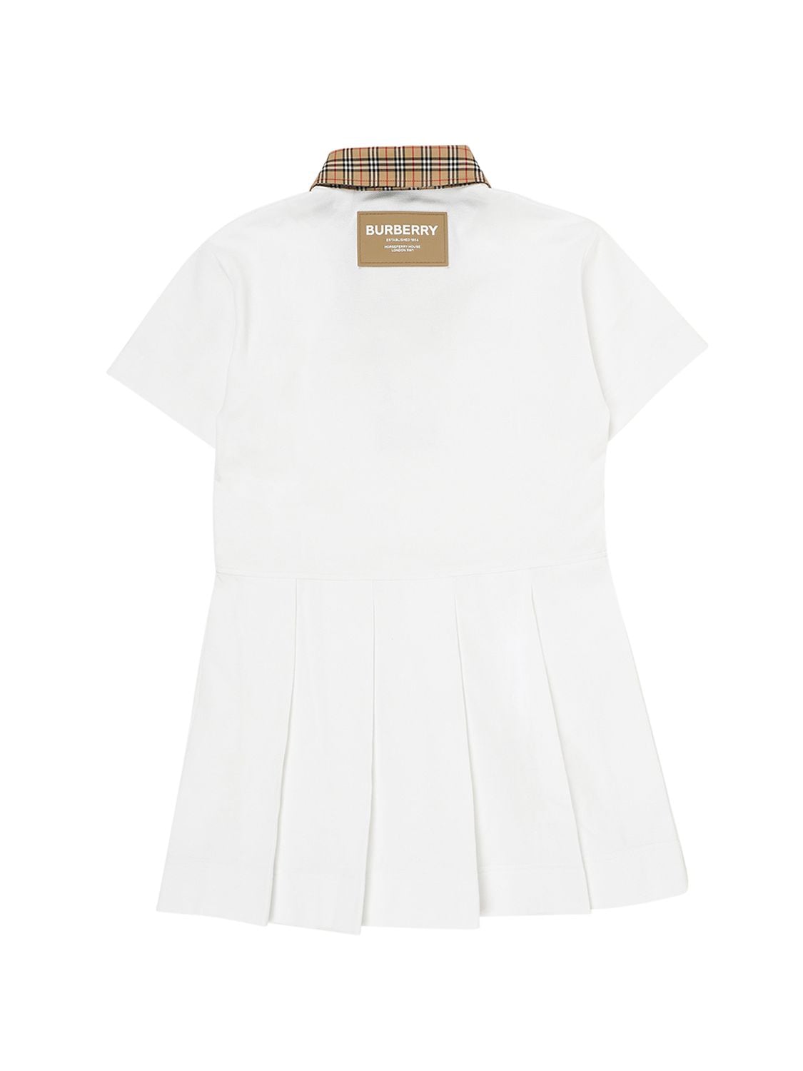 Shop Burberry Jersey Shirt Dress W/ Check Inserts In White