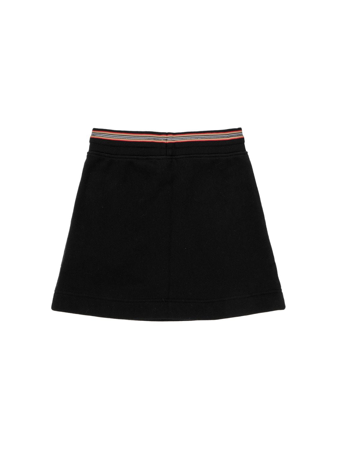 Shop Burberry Cotton Sweat Mini Skirt W/ Icon Stripe In Чёрный