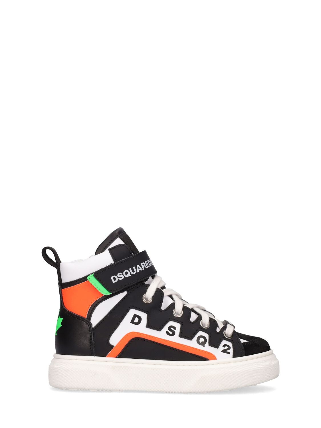 Leather Lace-up High Top Sneakers W/logo
