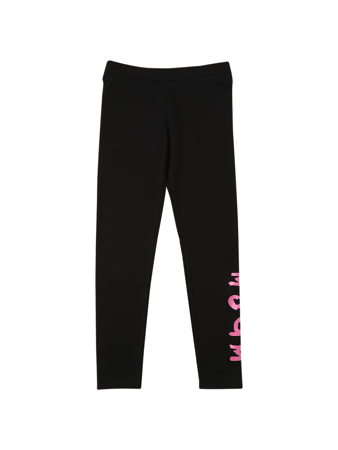 MSGM RUBBER LOGO COTTON JERSEY LEGGINGS