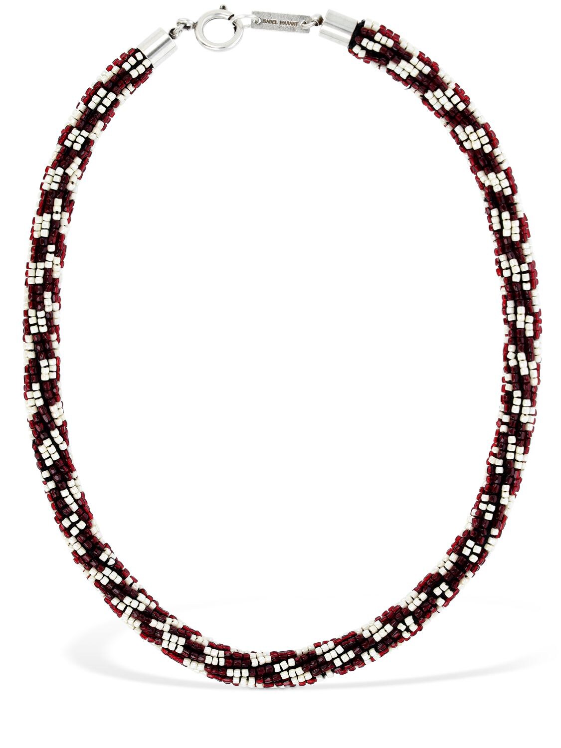 Isabel Marant Wapi Beaded Collar Necklace In Multi,burgundy