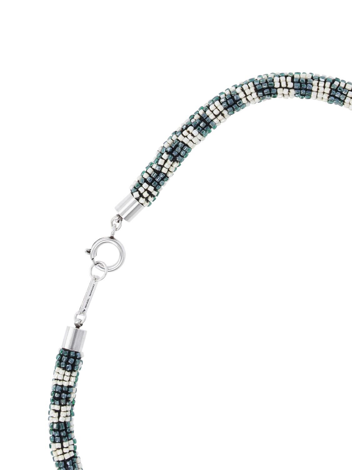 Shop Isabel Marant Wapi Beaded Collar Necklace In Multi,green