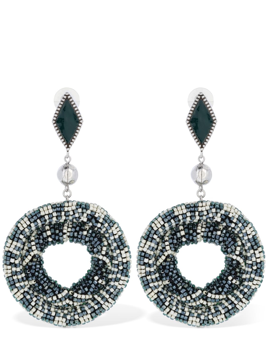 Isabel Marant Wapi Beaded Pendant Earrings In Multi,green