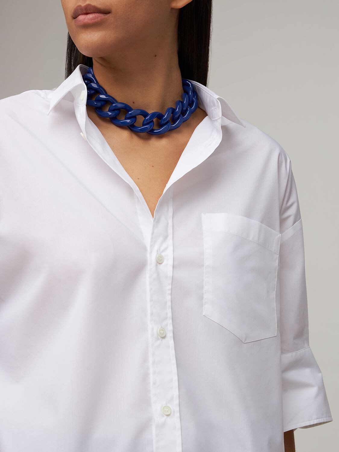 Shop Isabel Marant Links Chunky Chain Collar Necklace In Blue