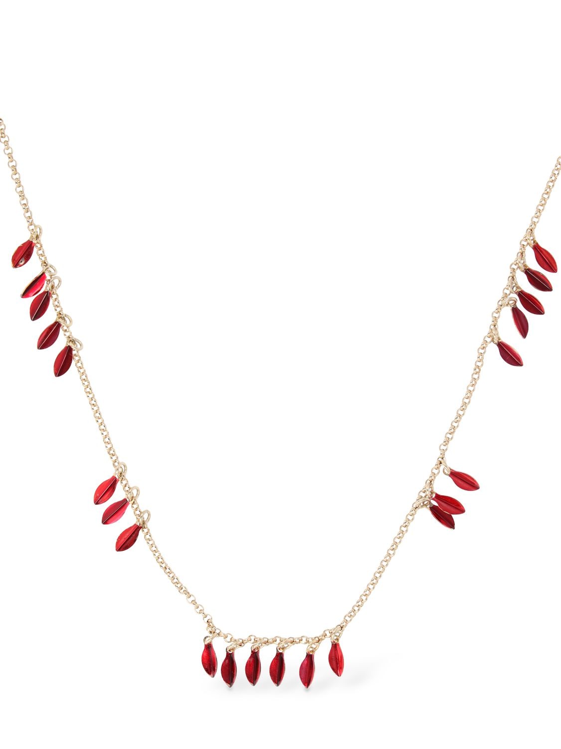 Shop Isabel Marant Lea Colored Shiny Collar Necklace In Gold,red
