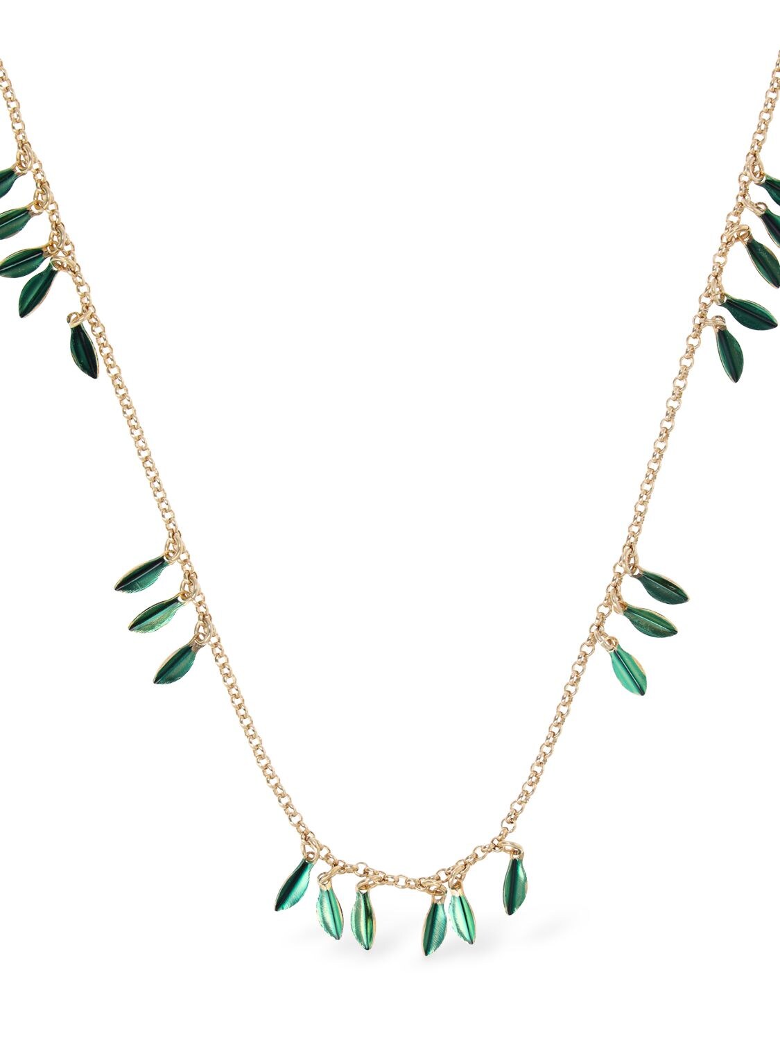 Shop Isabel Marant Lea Colored Shiny Collar Necklace In Gold,green