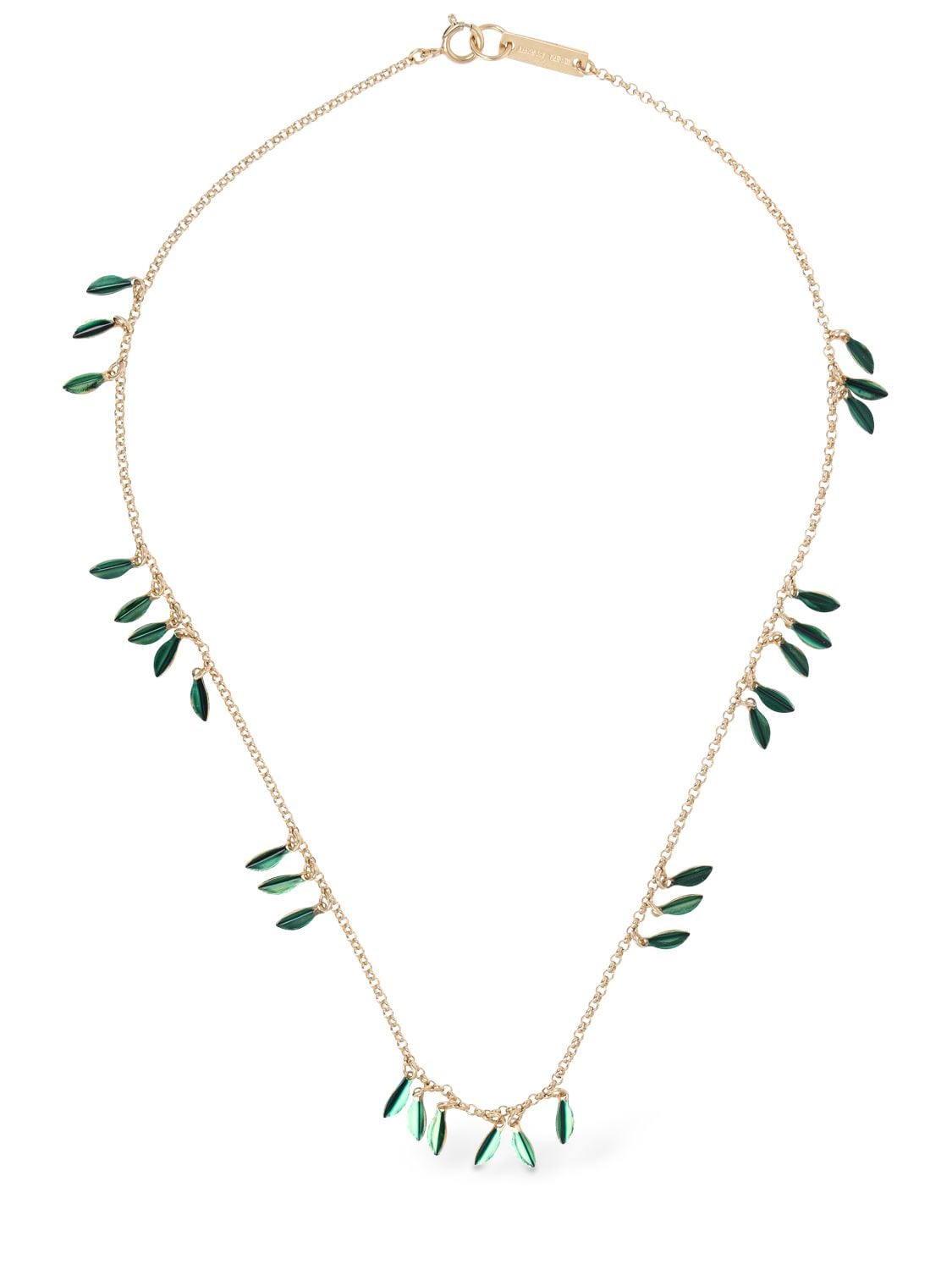 Isabel Marant Lea Colored Shiny Collar Necklace In Gold,green