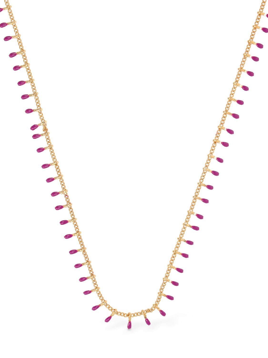 Isabel Marant Casablanca Resin Collar Necklace In Fuchsia,gold