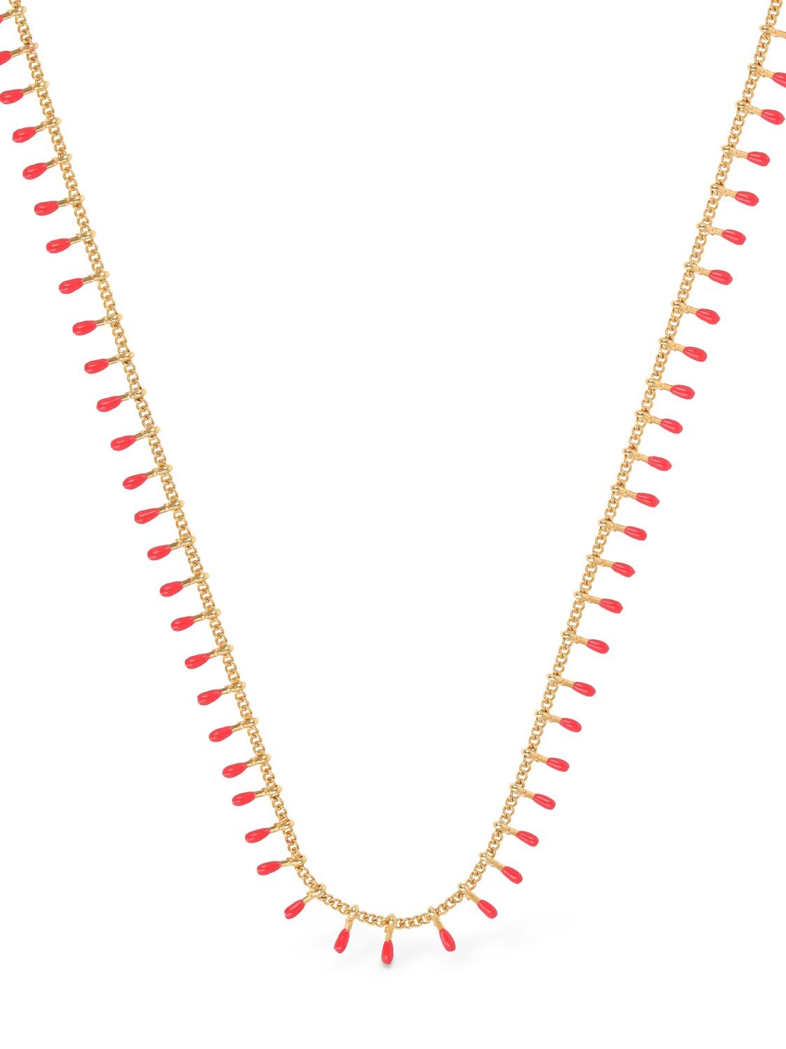 Shop Isabel Marant Casablanca Resin Collar Necklace In Orange,gold