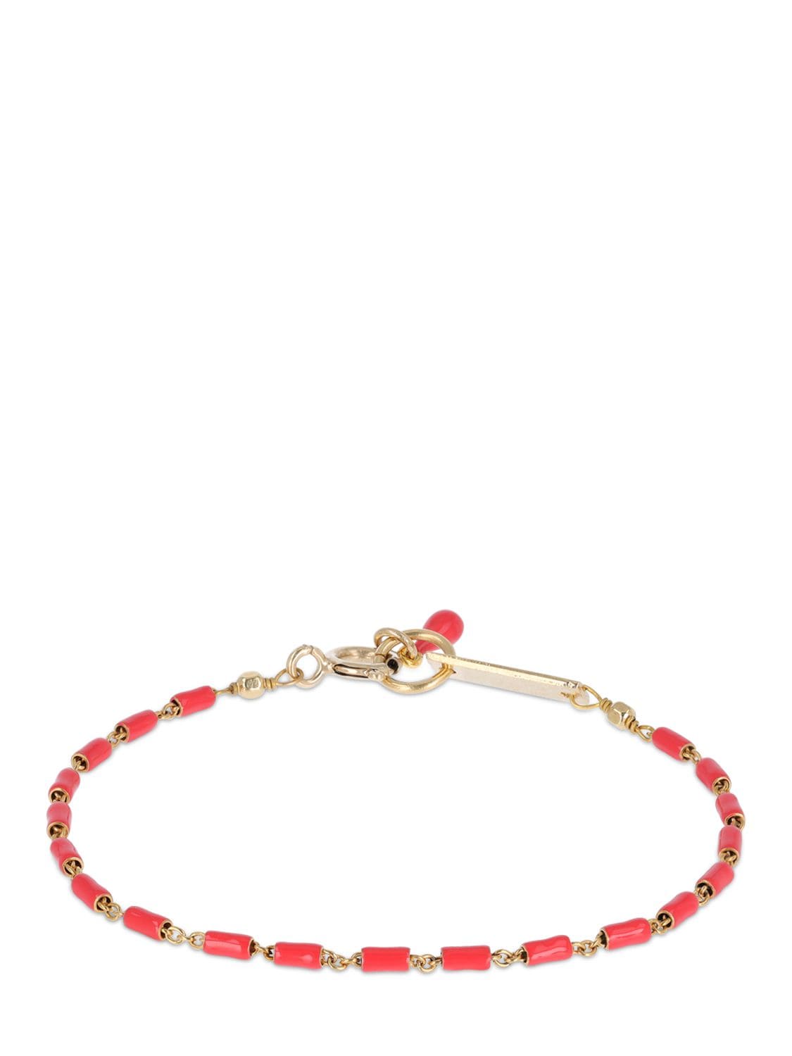 Isabel Marant Casablanca Resin Beads Bracelet In Orange,gold